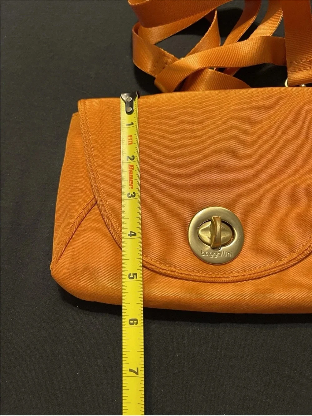 Baggallini Crossbody Belt Convertible Bag Bright Orange & Gold Adjustable